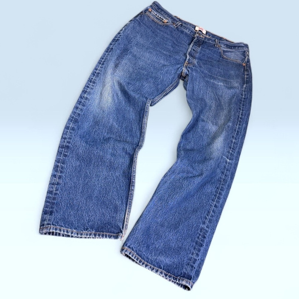 Levi's 501 Original Fit Jeans Men 40x34 (38) Blue Denim Medium Wash Button Fly